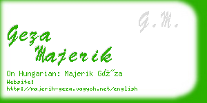 geza majerik business card